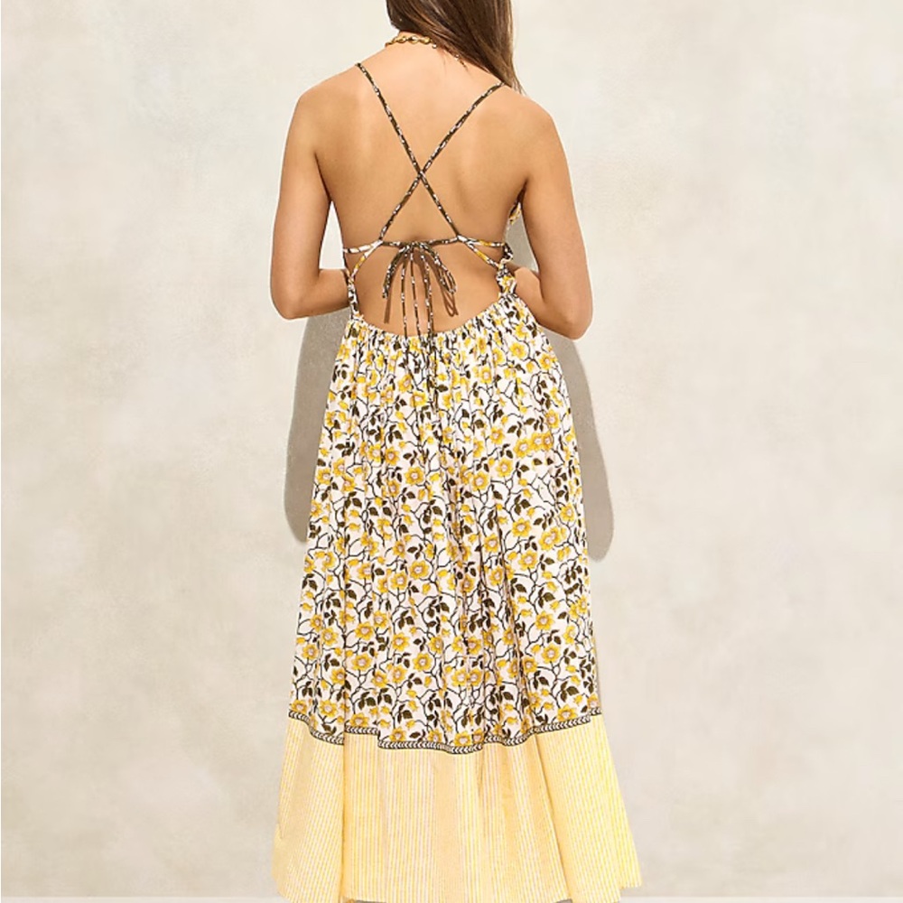 J Crew Floral Yellow Sun Dress, NWT, size M - Picture 4 of 4